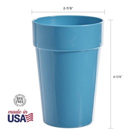 US Acrylic Spectrum Unbreakable Plastic 10 ounce Stackable Juice Tumblers in 8 Assorted Colors | Set of 16 Kids Drinking Cups | Reusable, BPA-free, Made in the USA, Top-rack Dishwasher Safe