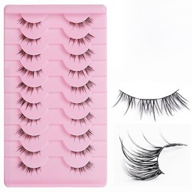 10 Paar Falsche Wimpern,Lashes Natürlich,Lashes Cat Eye,Weiche und Robuste Stiele,Leicht zu Tragen,Geeignet für Eine Vielzahl von Augen-Make-Up,Erzeugen Einen Echten Wimperneffekt