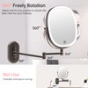 20X/1X Wall Mounted Lighted Makeup Mirror, Rechargeable Double Sided Magnifying