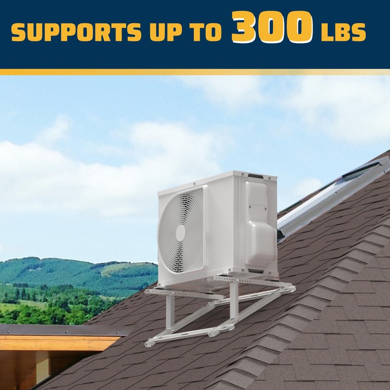 Pearwow Air Conditioner Rooftop Mount Mini Split Bracket, Adjustable Rooftop