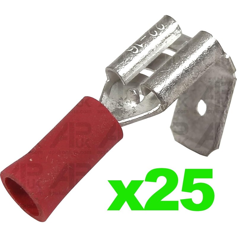 APUK 25 Piggy Back Red 6.3mm Spade Terminals Replacement for