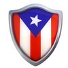 Puerto Rico Flag Shield Domed Decal 3D Look Emblem Resin