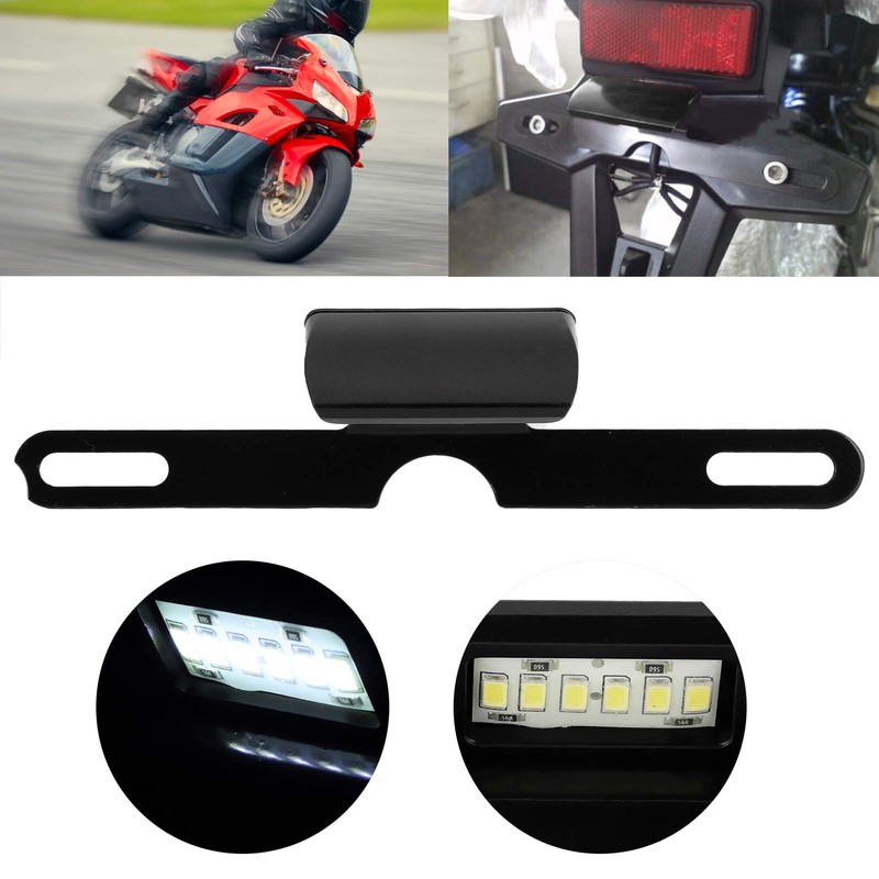 Universal Motorcycle License Plate Light 6 LED CNC Aluminium Rear