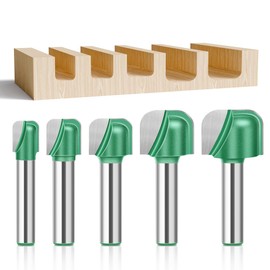 WSOOX Pack of 5 Chamfer Cutters 8 mm Shank Bowl and Tray Template Cutter Bits Router Bit for Woodworking Tool Cutting Diameter: 11.1 mm, 12.7 mm, 15.9 mm, 19 mm, 22.2 mm