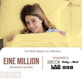 Mild Yellow Bed Sheet 180 x 280 cm Cotton, 400 Thread Count 100% Long Staple Cotton Bed Sheet 180 x 280 cm, Soft Satin Weave Bed Sheet without Elastic (Mild Yellow Cotton Bed Sheet 180 x 280 cm)