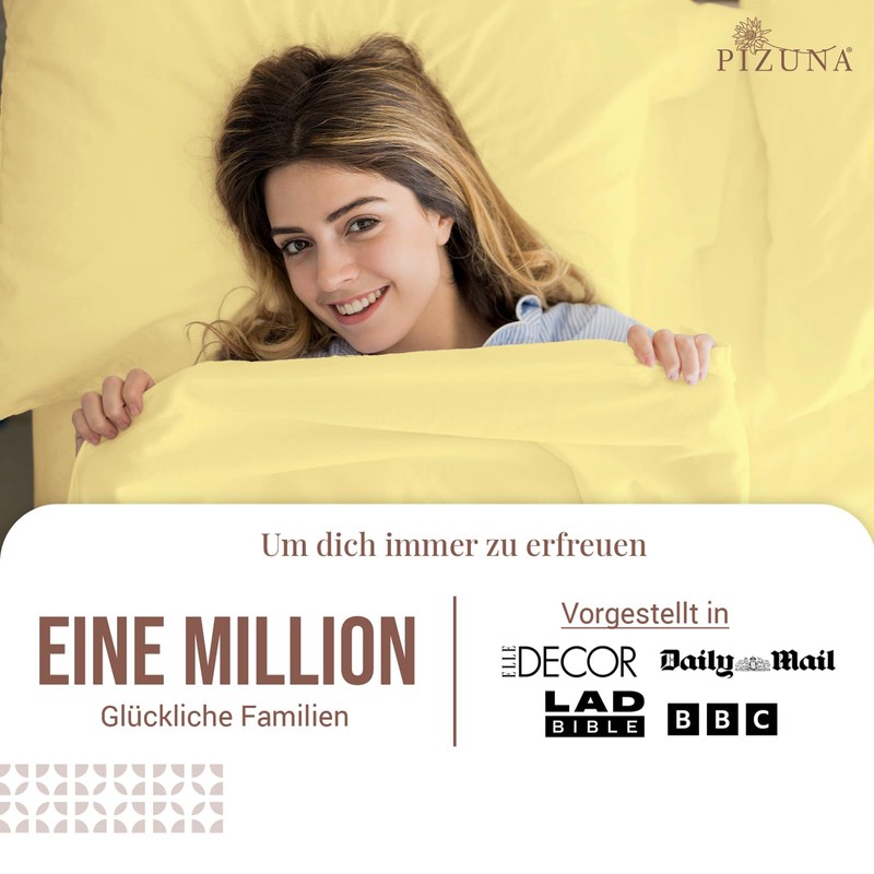 Mild Yellow Bed Sheet 180 x 280 cm Cotton, 400