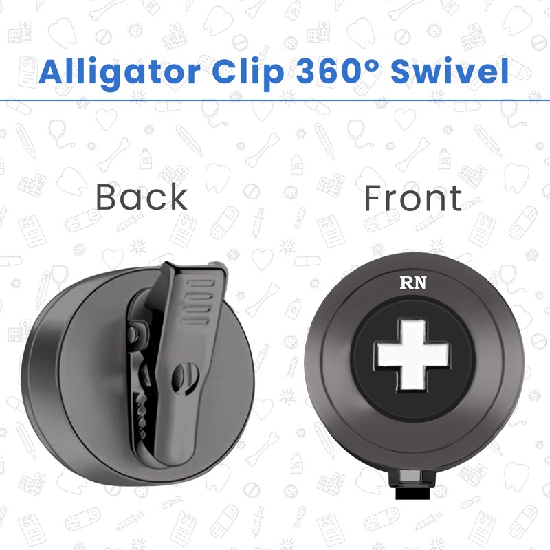 ED ER Med Surg RN Nurse Badge Reel. Black. Heavy