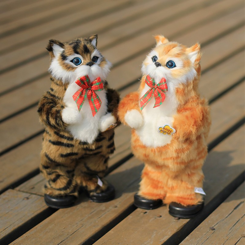 Electric Cute Simulation Cat Yellow Cat Singing and Dancing Cat