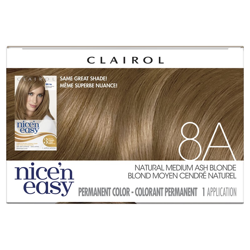 Clairol Nice'n Easy Liquid Permanent Hair Dye, 8A/106 Natural Medium