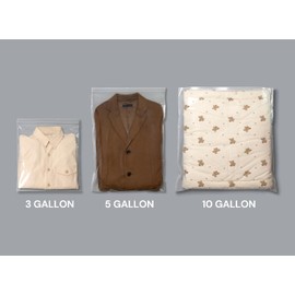 15 Count - Large Plastic Zip Bags, 3 Gallon Size (16" x 18"), Jumbo Storage Bags, 3 Mils, Food-Contact Safe, BPA-Free, Ideal for Seasonal Items, Clothes, Moving, and Other Storage Needs