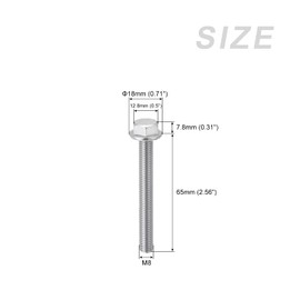 METALLIXITY Flange Hex Bolts M8 x 65mm 5 Pcs Hex Head Bolts Full Thread for Housing Construction Hardware Fasteners