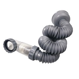 Bathtub Shower Drain Pipe,Low Profile 1 1/2 P Trap,Flexible Tub Drain, for Freestanding Tub Drain Kit for Bath,Gray