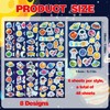 Space Stickers Set, 48-Piece Assorted Stickers with 14 Designs Each,