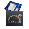 Best Man Gift Box Hip Flask Set (hipbox-Bestman)