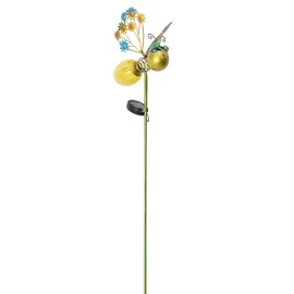 Shop LC Yellow Bee Decorations Garden Stakes Solar Lights Outdoor Color Changing LED Light, Auto On/Off Metal Yard Art Solar Garden Decor for Outside - 9 inches (Width) x 38 inches (Height) Birthday