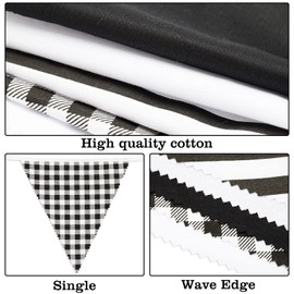 G2PLUS Black and White Fabric Bunting, 12 m Bunting Garland, Black and White Stripes Fabric Garland, Fabric Bunting with 42 Pieces of Bunting for Children's Room, Wedding, Birthday Party