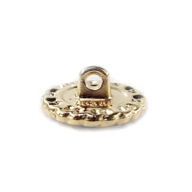 Craftisum Classic Golden Metal Base Black Enamel Sewing Shank Buttons