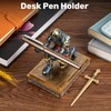 Akulgaci Medieval Knight Pen Holder with Sword, Kneeling King's Guard