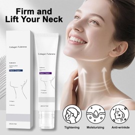 Magic Collagen Fullerene Neck Cream Firming Lifting Neck Cream with Five Rollers,Improves Crepey Skin,Reduces Wrinkles,Fine Lines and Double Chin for Daily Neck Care (3pcs)