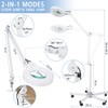 10X Magnifying Floor Lamp with 5 Wheels Rolling Base for