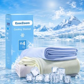 Kühlende Decke für heiße Schläfer,sofortiges kühlendes Gefühl, Cool-Touch Sommerdecke gegen Nachtschweiß,leichte atmungsaktive Decke für Bett Sofa Couch Reisen,Erwachsene Kinder,Hellgrau,152x203 cm