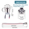 DMWD 2pcs 19mm Latching Metal Push Button Switch High Round