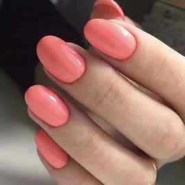 GLAMERMAID Press on Nails Medium Oval, Fuchsia Pink Fall Short Oval Acrylic Fake Nails Kits, Glossy Reusable Full Cover Stick on Nails for Women Gifts