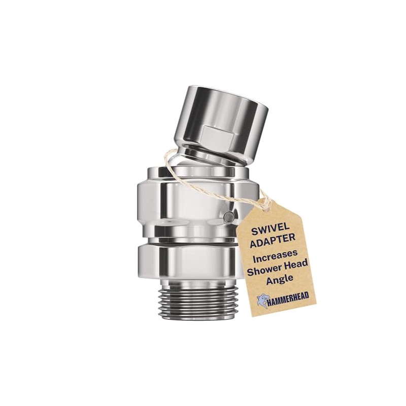 HammerHead Showers® Solid Metal Shower Head Swivel Ball Adapter, Chrome