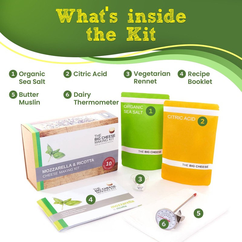 Mozzarella & Ricotta Cheese Making Kit – DIY Cheese Maker,