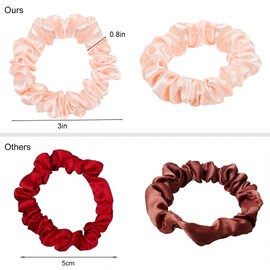 Satin Silk Hair Ties Small Mini Scrunchy for Women Cute Ponytail Holders Mini Bulk Scrunchies Elastic Hair Bands for Thick Curly Hair Pony Tails Hair Ties (12 Pcs)