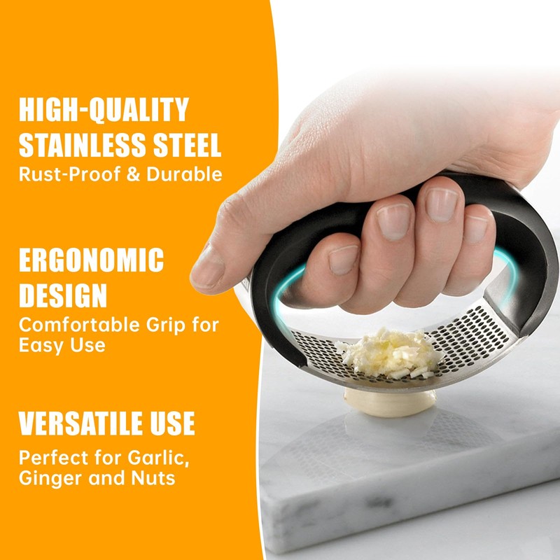 AGIgear Heavy Duty Stainless Steel Garlic Mincer and Garlic Crusher,Manual