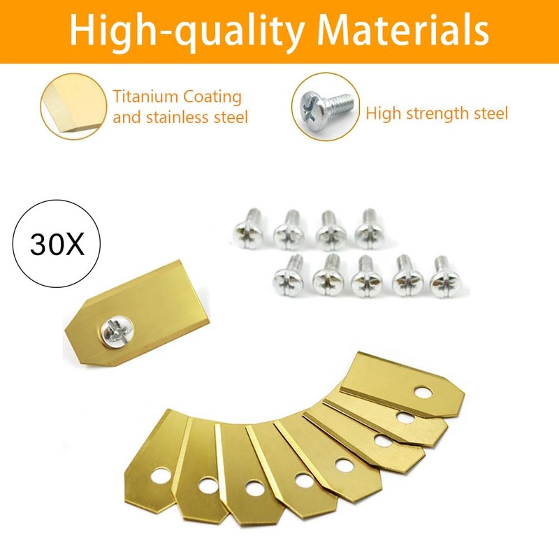 FOTEEMO Robotic Lawnmower Replacement Blades Titanium, Robotic Lawnmower Blade Compatible