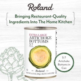 Roland Foods Extra Large Artichoke Bottoms, 5-7 Count, 13.75 Ounce Can, Pack of 6