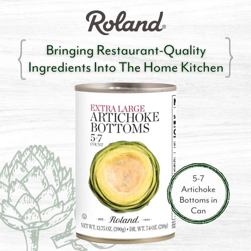 Roland Foods Extra Large Artichoke Bottoms, 5-7 Count, 13.75 Ounce