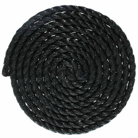 GOLBERG G Twisted Polypropylene Rope (1/4 Inch, Black, 50 Feet) Floating Polypro Cord