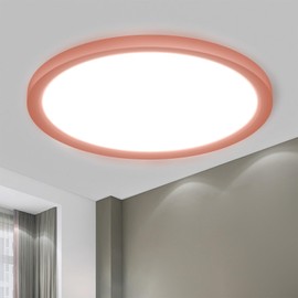 LQWELL® LED Ceiling Light, IP44 Waterproof Round, Flat, Modern, Simple, Thin Light for the Living Room, Bathroom, Bedroom, Kitchen, Balcony, Cellar, Office, 23 W, 6000 K, 2600 LM, 300 x 25 mm