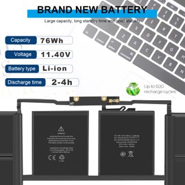 Futurebatt A1707 A1820 Battery for MacBook Pro 15 inch A1707 (Late 2016 Mid 2017) Touch Bar EMC 3162 3072 Series MLH32 MLH42 MLW72 MLW82 MPTR2 MPTT2 MLH52 MLW92 MPTU2 MPTV2 MPTW2 MPTX2