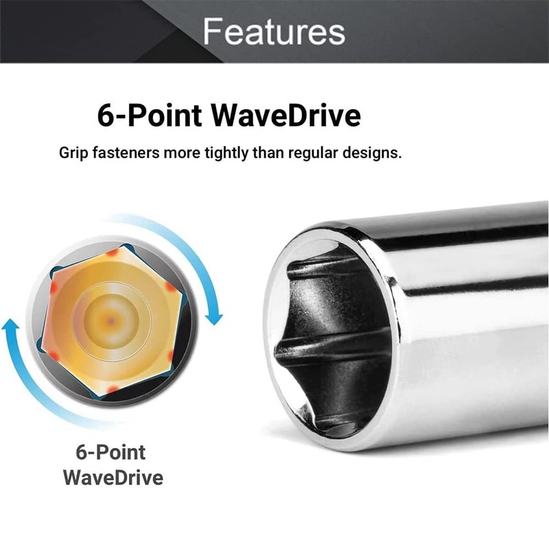 Utoolmart 1/2-Inch Drive 19mm 6-Point Shallow Socket, Metric, Cr-V Chrome-vanadium