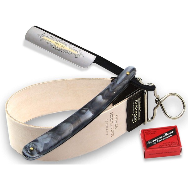 Solingen Razor with Leather Strap and Abrasive Paste