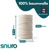 SNURO Cotton Rope (3 mm, 160 m, Natural) for Crochet