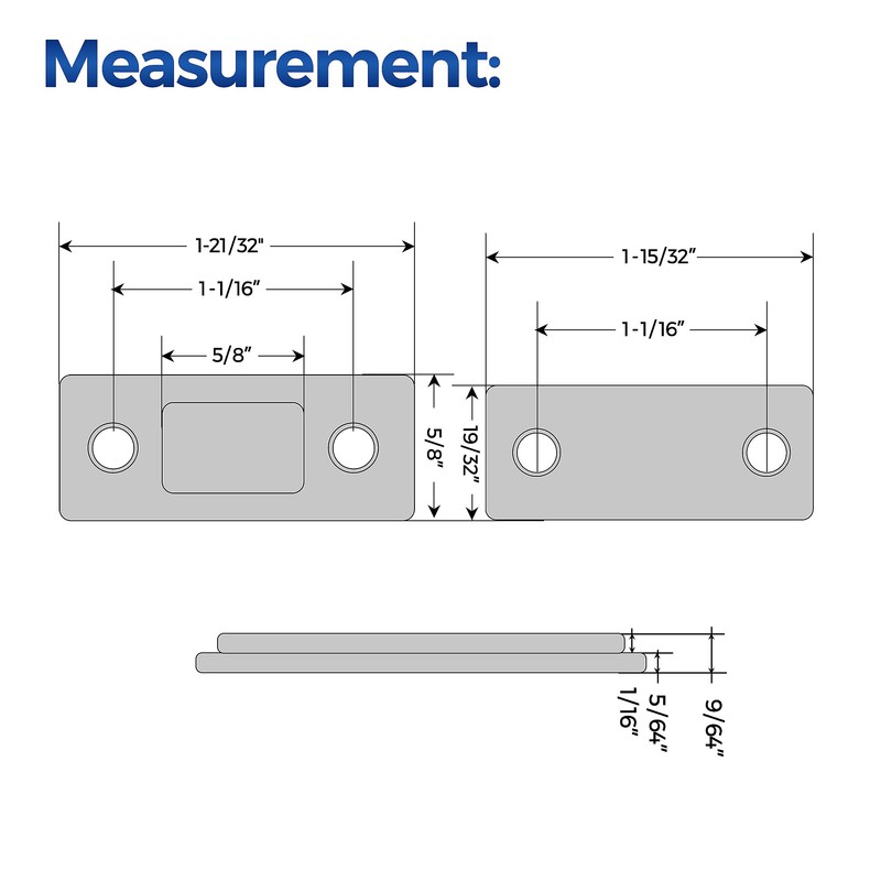 4 Pack Ultra Thin Cabinet Door Magnets Stick on Cabinet