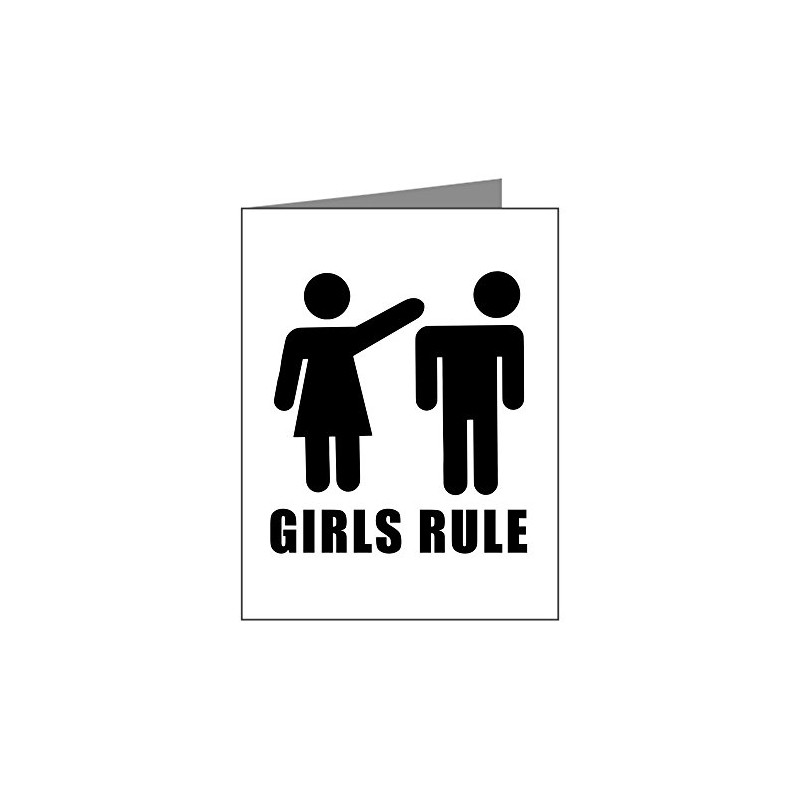 Note Cards (10 Pack) Black & White Symbols: Girls Rule