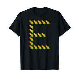 Corn E - Ears of Corn In A Letter E Shape - Funny Corny Pun T-Shirt