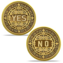 Yes or No Decision Maker Coins, Yes No Divination Token Lucky Flip Coin Delicate Design Medallion Commemorative Coin Souvenir Collection Decision Funny Gifts for Friends Party Game