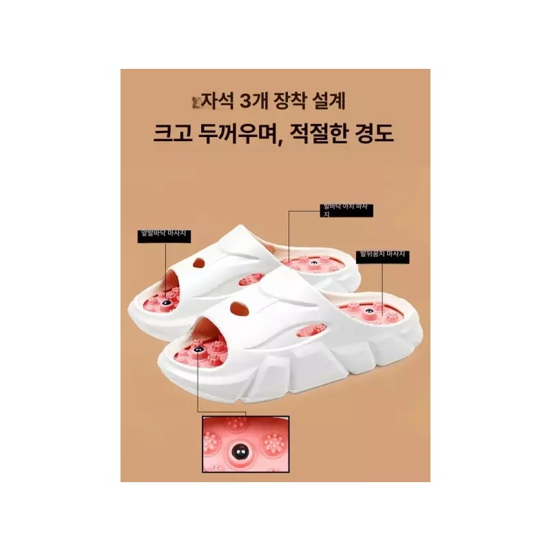 발바닥 마사지 슬리퍼 여름용 지압 아치 홈케어 근육 이완 [브라운