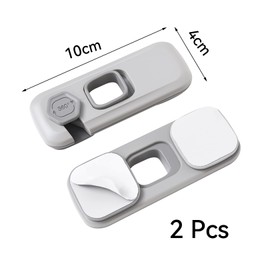 2PCS Fridge Lock, Door Lock Without Drilling for Freezer Cabinet Cupboard Invisible Childproof Refrigerator Lock, Easy to Install Invisible Baby Proof Cupboard Locks for Children