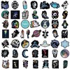 50 Space Stickers, Vinyl Waterproof Aesthetic Scrapbook Sticker Pack, For