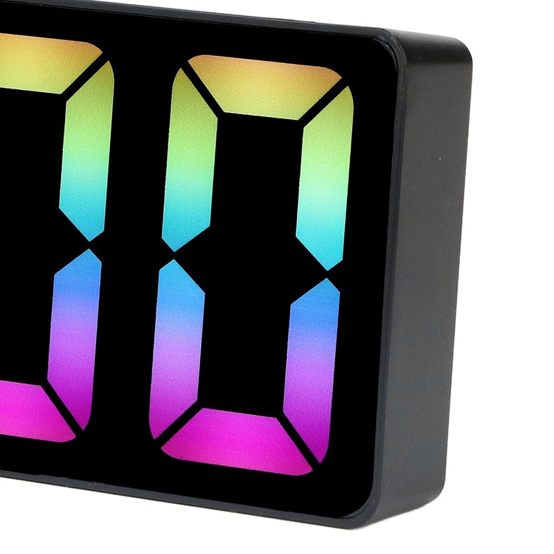 Colorful LED Digital Alarm Clock Large LED Screen Electronic Alarm