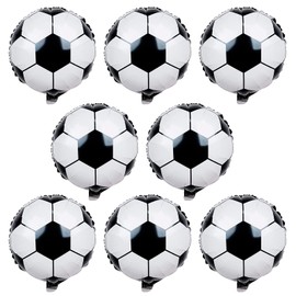8Pcs Football Party Balloons, 18Inch Soccer Foil Balloons World Cup 2022 Football Shape Mylar Foil Balloons Decorations for Men Kids Boys Football Fans Sport Theme Birthday Party Decorations Supplies
