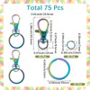 SUNNYCLUE 1 Box 75Pcs 25 Sets Swivel Clasp Hooks Rainbow